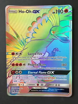 Ho-oh GX JUMBO SM80 PROMO Oversized Pokemon Card Shiny ULTRA RARE HOLO Exc - Image 2