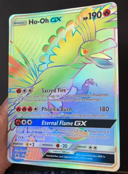 Ho-oh GX JUMBO SM80 PROMO Oversized Pokemon Card Shiny ULTRA RARE HOLO Exc - Image 4