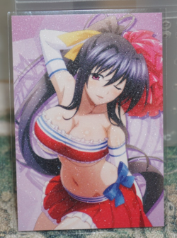 Akeno Himejima Red Cheerleader High School DxD Sexy Waifu Textured Custom Card - Image 1