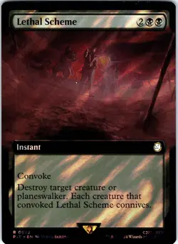 MTG LETHAL SCHEME (EXTENDED ART) (SURGE FOIL) FALLOUT 992 FOIL NM - Image 1