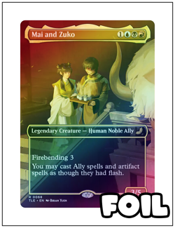 1x Mai and Zuko, Borderless Art Foil, Avatar, Magic MTG NM - Image 1