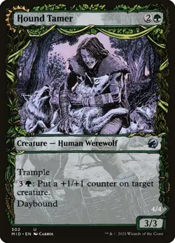 MTG Hound Tamer // Untamed Pup Showcase ** Midnight Hunt ** English (NM) - Image 1