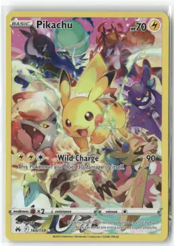 Pikachu 160/159 Secret Rare Crown Zenith Pokemon Holo Near Mint - Image 1