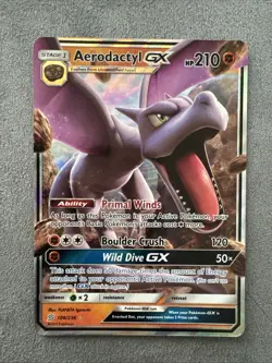 Aerodactyl GX 106/236 Ultra Rare Unified Minds Holo Pokemon Card NM - Image 1