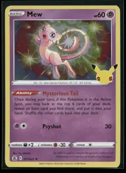 Mew 011/025 Holo Celebrations NM/M Pokemon - Image 1