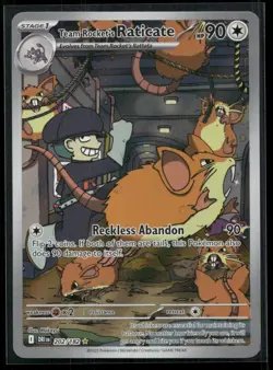 Team Rocket's Raticate 202/182 Destined Rivals Holo MP Pokemon - Image 1