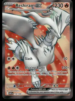 Reshiram ex 158/086 Holo Ultra Rare White Flare Pokemon Near Mint - Image 1