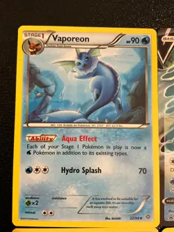 x6 Vaporeon Eevee pokemon TCG mixed lot cute Holo V Rare collection 💦 - Image 2