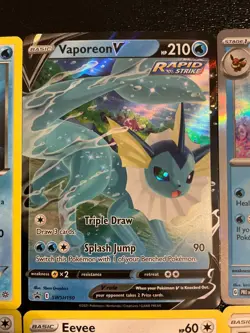 x6 Vaporeon Eevee pokemon TCG mixed lot cute Holo V Rare collection 💦 - Image 3