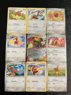 x9 Buneary Loppuny pokemon TCG collection mega Holo Ex Lot 🐇🐇 - Image 1