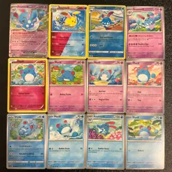 12 Marill Azumarill Pokemon TCG mix lot Cute Mouse Ballon 🐭🎈💦😍 - Image 1