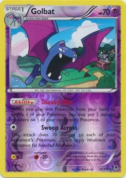 Pokemon - Golbat - 32/119 - Uncommon - Reverse Holo - XY - Phantom Forces - NM - Image 1