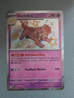 Pokemon TCG - Dachsbun 161/091 Paldean Fates Baby Shiny Rare Holo - Image 1