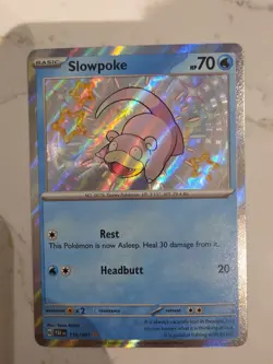 Pokemon TCG Slowpoke 116/091 Sv: Paldean Fates Holo Near Mint Condition - Image 1