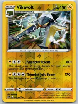 Vikavolt 066/192 Rare Rebel Clash Pokemon Reverse Holo Near Mint - Image 1