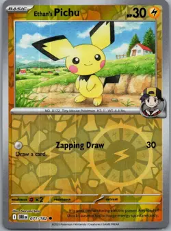 Ethan's Pichu 071/182 Common Destined Rivals Pokemon Reverse Holo Near Mint - Image 1