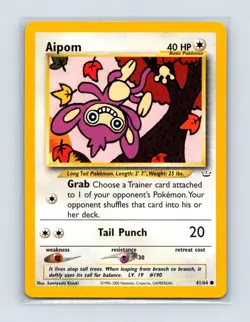 Aipom 41/64 Common Neo Revelation Pokemon Unlimited Lightly Played - Image 1