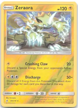 ZERAORA 60/214 Rare Unbroken Bonds Pokemon REVERSE HOLO Near Mint - Image 1