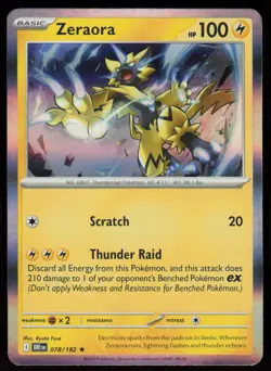 Zeraora 078/182 Rare Destined Rivals Pokemon Holo Near Mint - Image 1