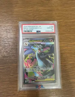 2025 Pokemon PFL EN-Phantasmal Flames Mega Charizard X EX Ultra Rare PSA 10 #109 - Image 1