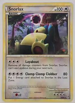 Pokemon TCG Snorlax 33/95 Call of Legends Regular 2011 LP - Image 2