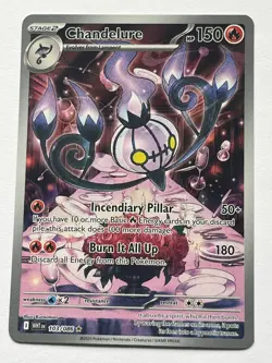 2025 POKEMON WHT EN-WHITE FLARE ILLUSTRATION RARE #103 CHANDELURE - Image 1