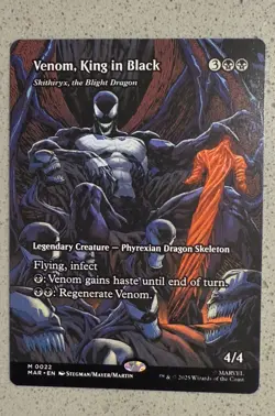 BORDERLESS Venom, King in Black MTG Marvel Eternal MAR NM/M Spiderman *On Hand* - Image 1