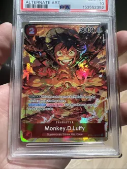 2022 One Piece OP01 En Alternate Art #024 Monkey D. Luffy PSA 10 GEM MINT - Image 3