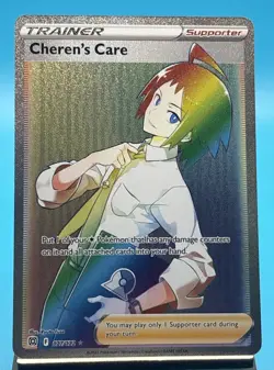 Cheren's Care 177/172 Brilliant Stars Secret Rainbow Rare Pokemon TCG Card LP - Image 1