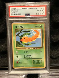 Pokemon Weedle Vending Series 1 Old Back PSA 10 Japanese Card - Image 1