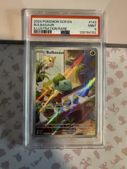Pokemon TCG Bulbasaur Stellar Crown Illustration Rare Holo Card 143/142 PSA 9 - Image 3