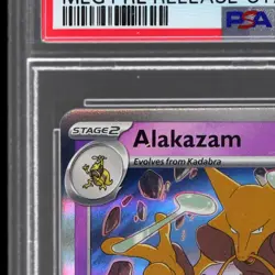 2025 Pokemon Black Star Promo Mega Evolution Alakazam PSA 9 Prerelease Staff Mep - Image 4