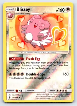 Blissey 102/145 Holo Rare Guardians Rising Pokemon Reverse Holo NM/M - Image 1