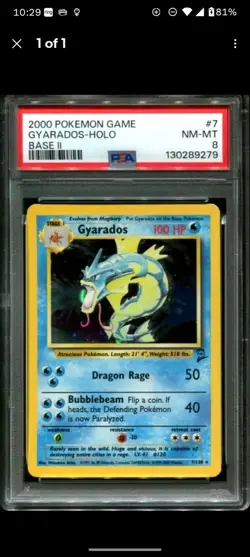 2000 Pokemon Game Gyarados - Holo Base Set 2 - Image 1