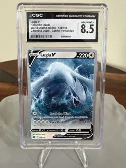 2023 Pokemon World Championship Lugia V #138 Gabriel Fernandez CGC 8.5 NM/Mint - Image 1