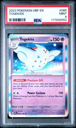 2023 POKEMON OBF EN-OBSIDIAN FLAMES #085 TOGEKISS HOLO PSA 9 - Image 1
