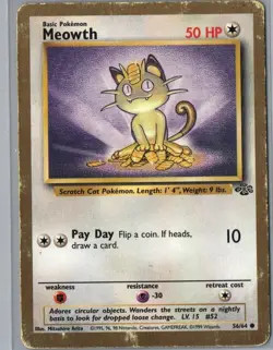 Meowth (Gold Bordered Promo) 56/64 Pokemon DAMAGED - Image 1