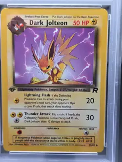2000 Pokemon Dark Jolteon 38/82 Team Rocket-1st Edition PSA 8 - Image 2