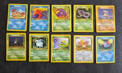 Vintage Pokemon Cards X 10 Base Set Jungle Fossil Bundle - Image 1