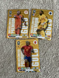 Panini Adrenalyn XL World Cup premium Gold Cards X 3 - Image 1