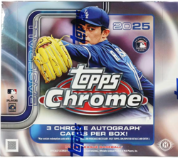 2025 TOPPS CHROME HOBBY JUMBO BOX (3 AUTOS) MLB Baseball Brand New Sealed QTY - Image 1