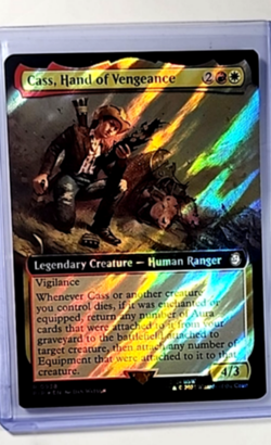 MTG Magic The Gathering Fallout Extended Art Surge Foil Cass Hand of Vengeance - Image 1