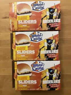 3 BORDERLANDS CLAPTRAP MOVIE CARDS ON WHITE CASTLE Sliders HAMBURGERS BOX Promo - Image 3