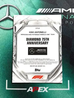 KIMI ANTONELLI RC 2025 Topps Chrome Formula 1 F1 #D75-8 Diamond Green 3/99 - Image 2