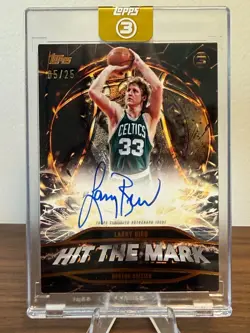 2025-26 Topps Three 3 Basketball-Larry Bird- Hit The Mark Bronze Auto /25 #HM-LB - Image 1