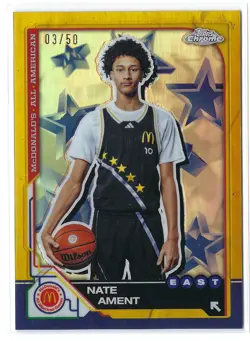 2025 Topps Chrome McDonald’s All American Nate Ament #3 Gold Refractor /50 - Image 2