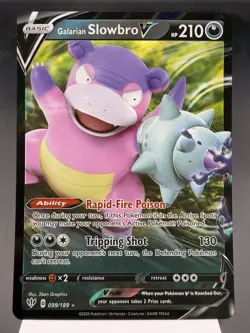 Galarian Slowbro V 099/189 - Ultra Rare - SWSH Darkness Ablaze Pokemon Card NM - Image 1