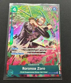 Bandai One Piece Card Game Roronoa Zoro OP13-037 OP-13 SR Foil English - Image 1