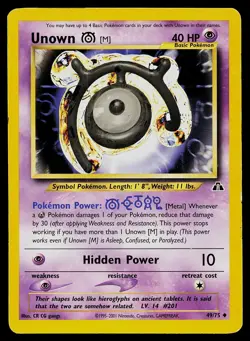 Pokemon Card Neo Discovery Unown [M] 49/75 Uncommon - Image 1