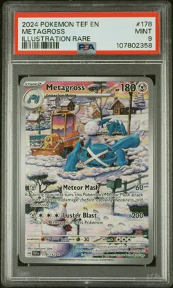 2024 POKEMON TEF EN-TEMPORAL FORCES ILLUSTRATION RARE #178 METAGROSS PSA 9 - Image 1